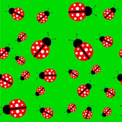 Acrylic prints Ladybugs Seamless background with a ladybug
