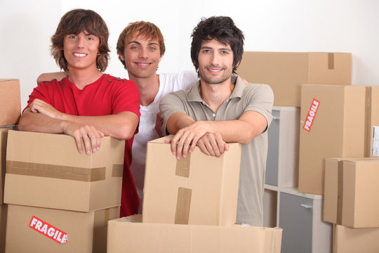 Young Men On Moving Day