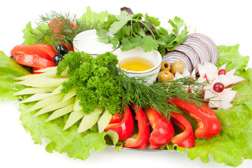 Platter of assorted fresh vegetables