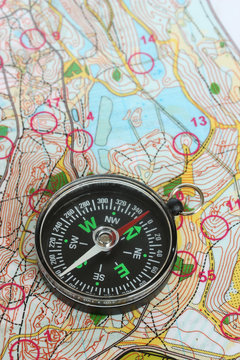 Compass on a map. © Vlad Ivantcov