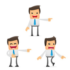 set of funny cartoon manager