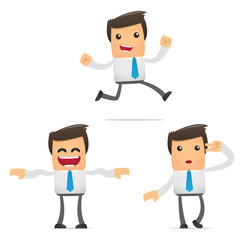 set of funny cartoon manager