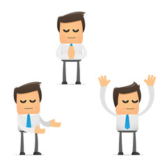 set of funny cartoon manager