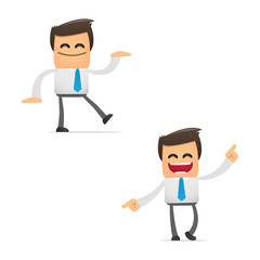 set of funny cartoon manager