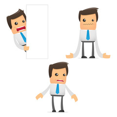 set of funny cartoon manager