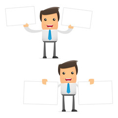 set of funny cartoon manager