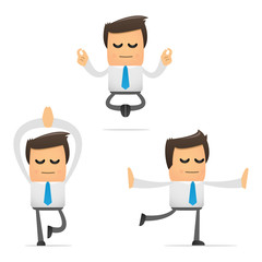 set of funny cartoon manager