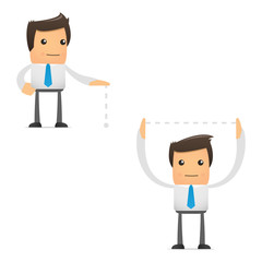 set of funny cartoon manager