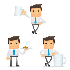 set of funny cartoon manager