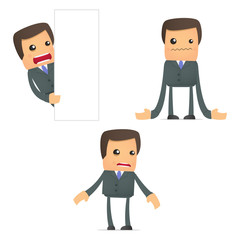 set of funny cartoon businessman
