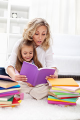 Reading a book with mom