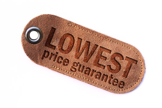 lowest price- guarantee leather tag  isolated.
