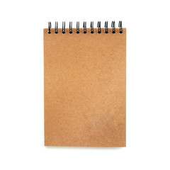 2012 calendar in brown note pad isolated.