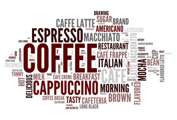 Coffee concept in word tag cloud on white background - 37388340