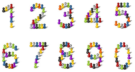 Zahlen aus Spielfiguren vektor set