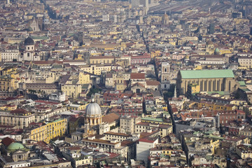 aeriel scenic view of naples city in italy