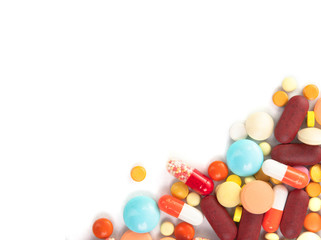 pills isolated on white background