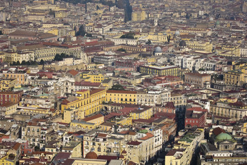 aeriel scenic view of naples city in italy