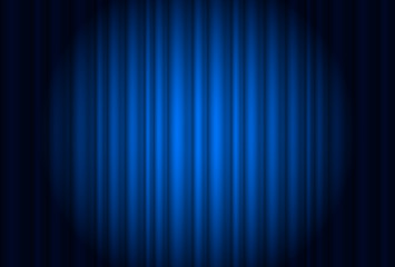 Curtain from the theatre with a spotlight