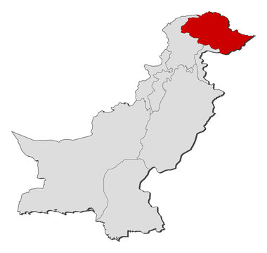 Map of Pakistan, Gilgit-Baltistan highlighted