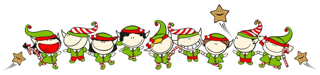 Obraz na płótnie Canvas Funny kids # 60 - Boże Narodzenie elfy
