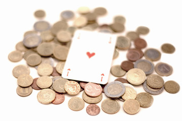 gain d'argent as sur des pièces de monnaies