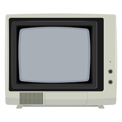Vector illustration of an old TV set with plastic housing