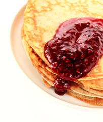 pancakes and raspberry jam .
