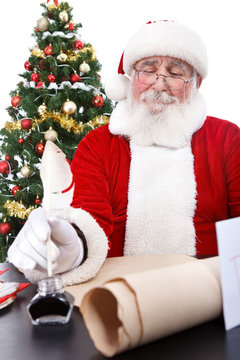 Santa writing Christmas list