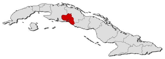 Map of Cuba, Cienfuegos highlighted