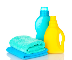 Towel and cleaning isolated on white