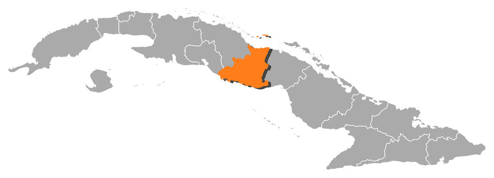 Map of Cuba, Sancti Spíritus highlighted