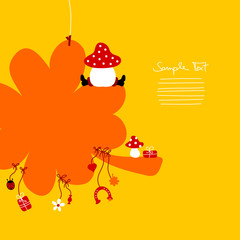 Fly Agaric On Clover & Symbols Yellow