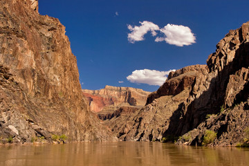 Fototapeta na wymiar The Colorado River at the bottom of the Grand Canyon