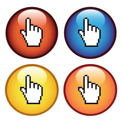 Vector buttons with cursor of hand