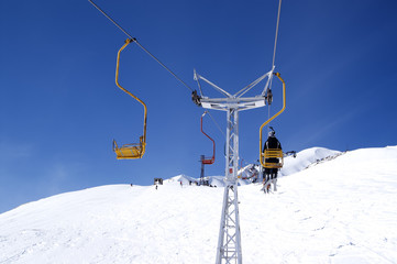 Old chair-lift at ski resort