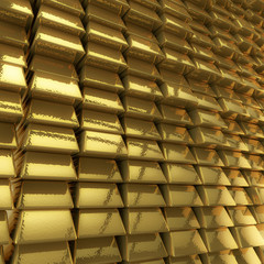 Wall of gold bars