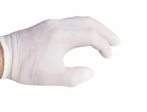 Surgical gloves on isolated white background