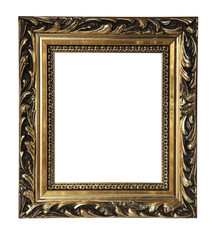 isolated antique golden frame