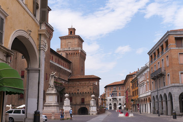 Fototapeta na wymiar Castello Estense in Ferrara Italy