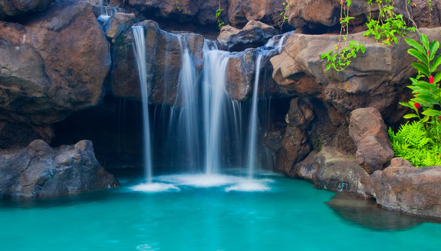 Waterfall into Resort Pool