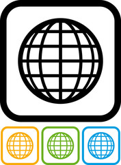 Earth globe vector icon