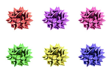 collection of ribbon bow on white background