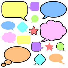 Comic speech bubbles set