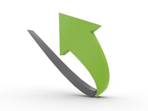 3d Icon Pfeil mit Schwung