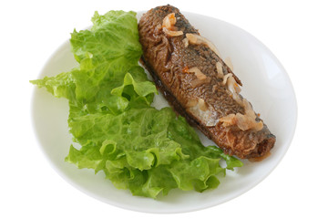 fish with salad