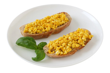 toasts with cut egg