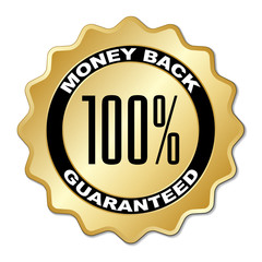 vector money back guaranteed label