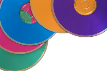 Many colorful multimedia disks