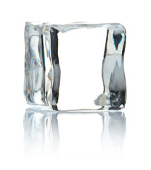 cube of ice isolated on white background